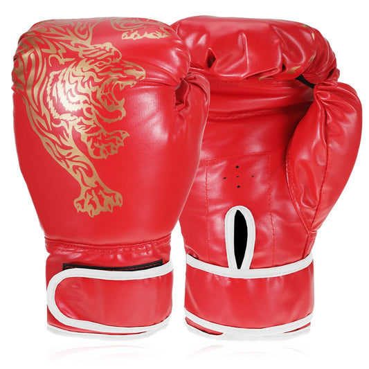 Guantes de boxeo para adultos, transpirables, de piel sintética, ideales para entrenamiento de boxeo y kickboxing