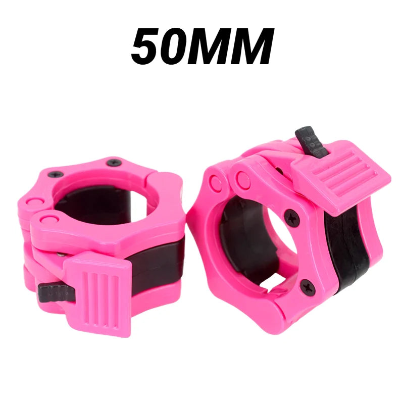 2 abrazaderas de bloqueo de 50 mm para barra de levantamiento de pesas, abrazaderas de resorte de liberación rápida para mancuernas de gimnasio