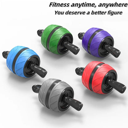 Rueda abdominal multifuncional con alfombrilla para rodillas, equipo de entrenamiento básico para gimnasio en casa.