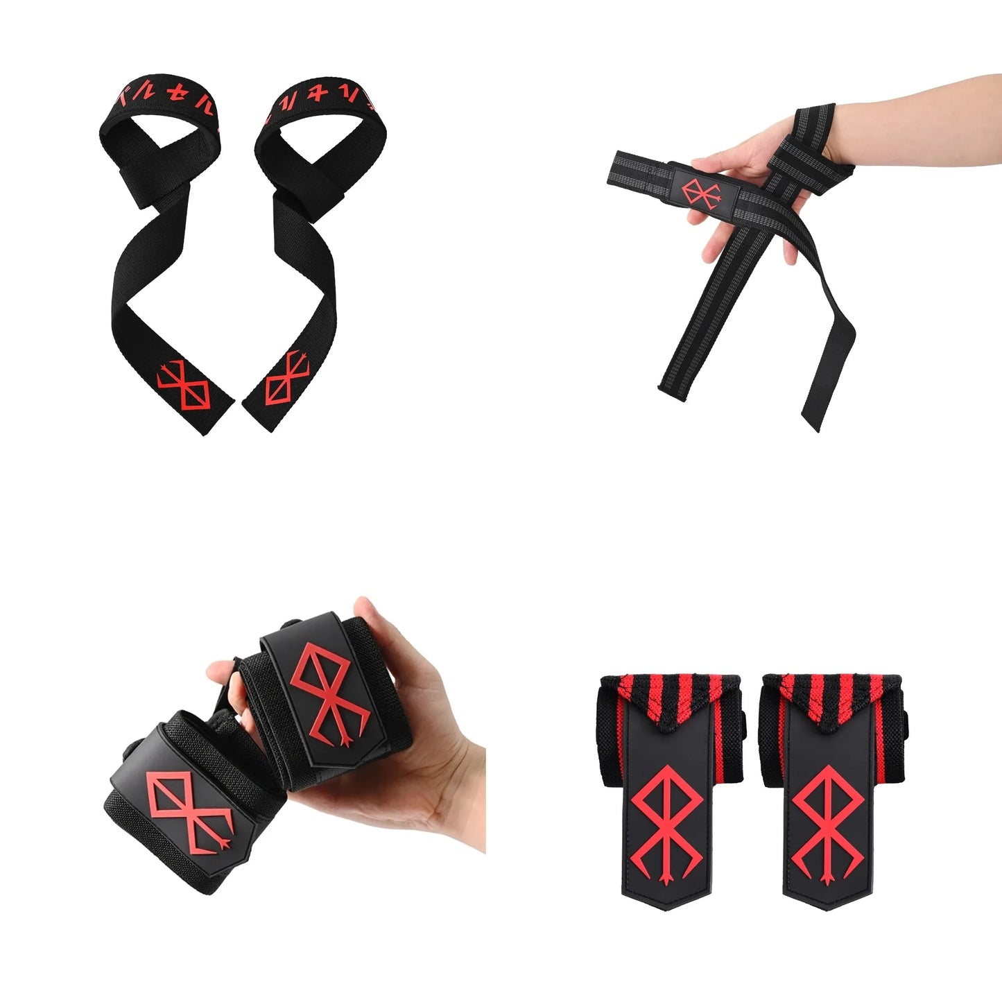 Muñequeras de levantamiento de pesas deportivas de anime para gimnasio, muñequeras Berserk,