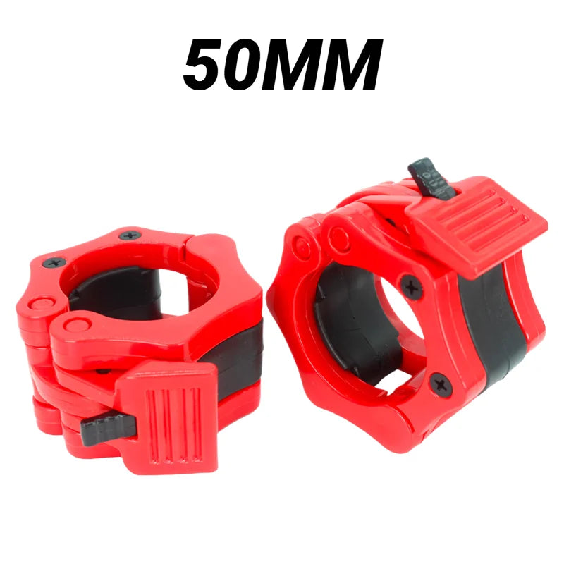 2 abrazaderas de bloqueo de 50 mm para barra de levantamiento de pesas, abrazaderas de resorte de liberación rápida para mancuernas de gimnasio