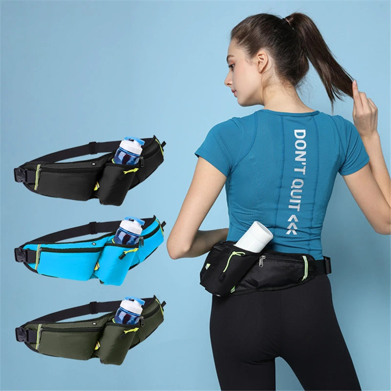 Riñonera deportiva unisex para botella de agua, impermeable, para correr, escalar, para móvil, para motocicleta