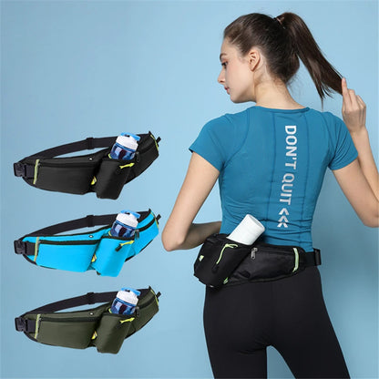 Riñonera deportiva unisex para botella de agua, impermeable, para correr, escalar, para móvil, para motocicleta