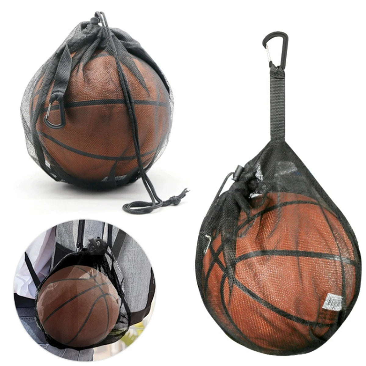 Bolsa portátil para red de baloncesto, fútbol y voleibol, bolsa con cordón ajustable