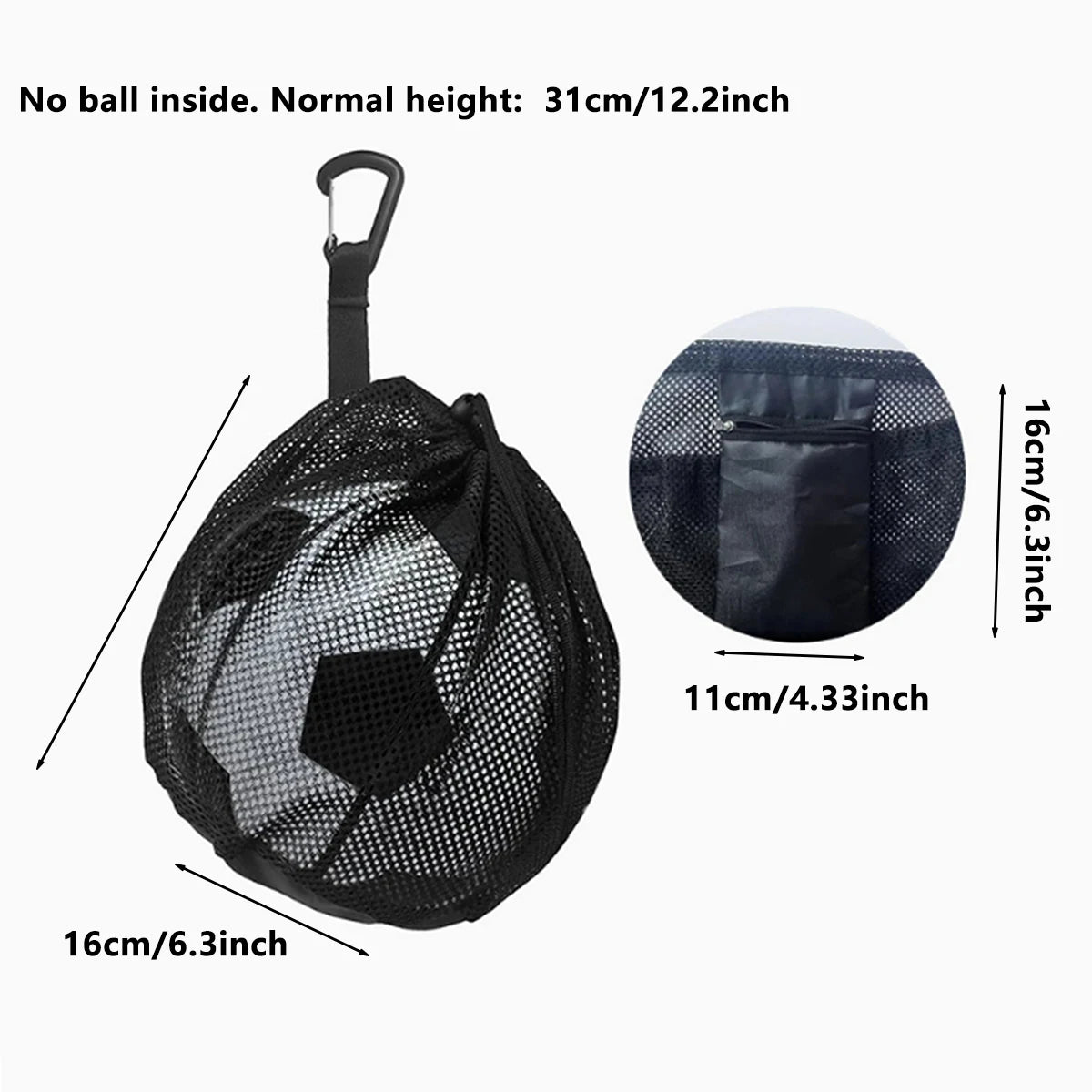 Bolsa portátil para red de baloncesto, fútbol y voleibol, bolsa con cordón ajustable