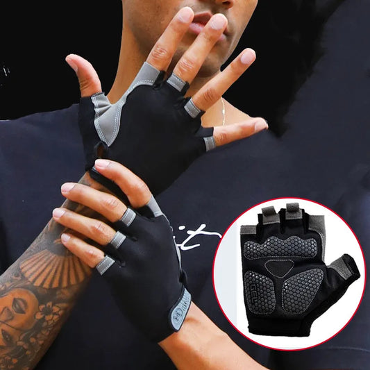 Guantes de gimnasio para entrenamiento físico, sin dedos, para hombre y mujer, Multiusos, antideslizantes y transpirables.