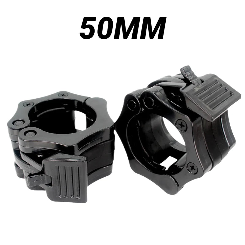 2 abrazaderas de bloqueo de 50 mm para barra de levantamiento de pesas, abrazaderas de resorte de liberación rápida para mancuernas de gimnasio