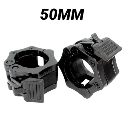 2 abrazaderas de bloqueo de 50 mm para barra de levantamiento de pesas, abrazaderas de resorte de liberación rápida para mancuernas de gimnasio